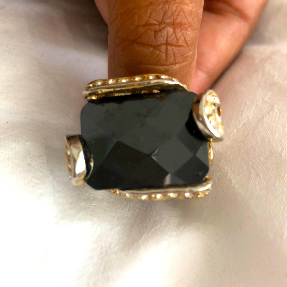 Black stone statement ring